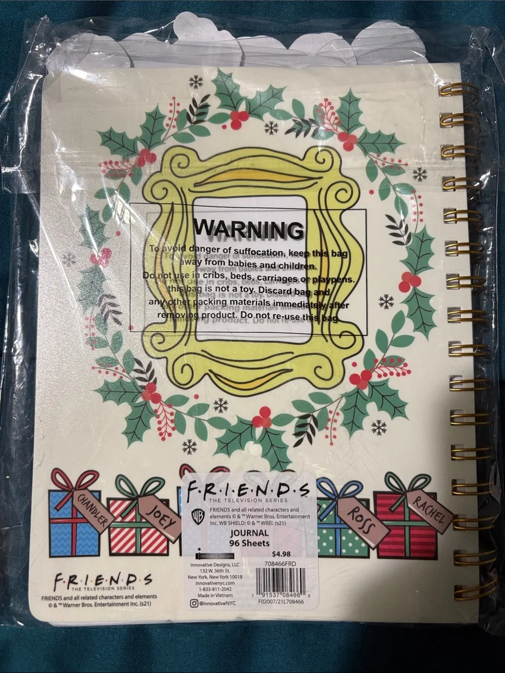 FRIENDS Spiral Notebook w/ Friends in Stockings
